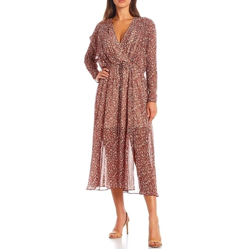 Ted Baker Vallyy Draped Midi Dress with Batwing Sleeve